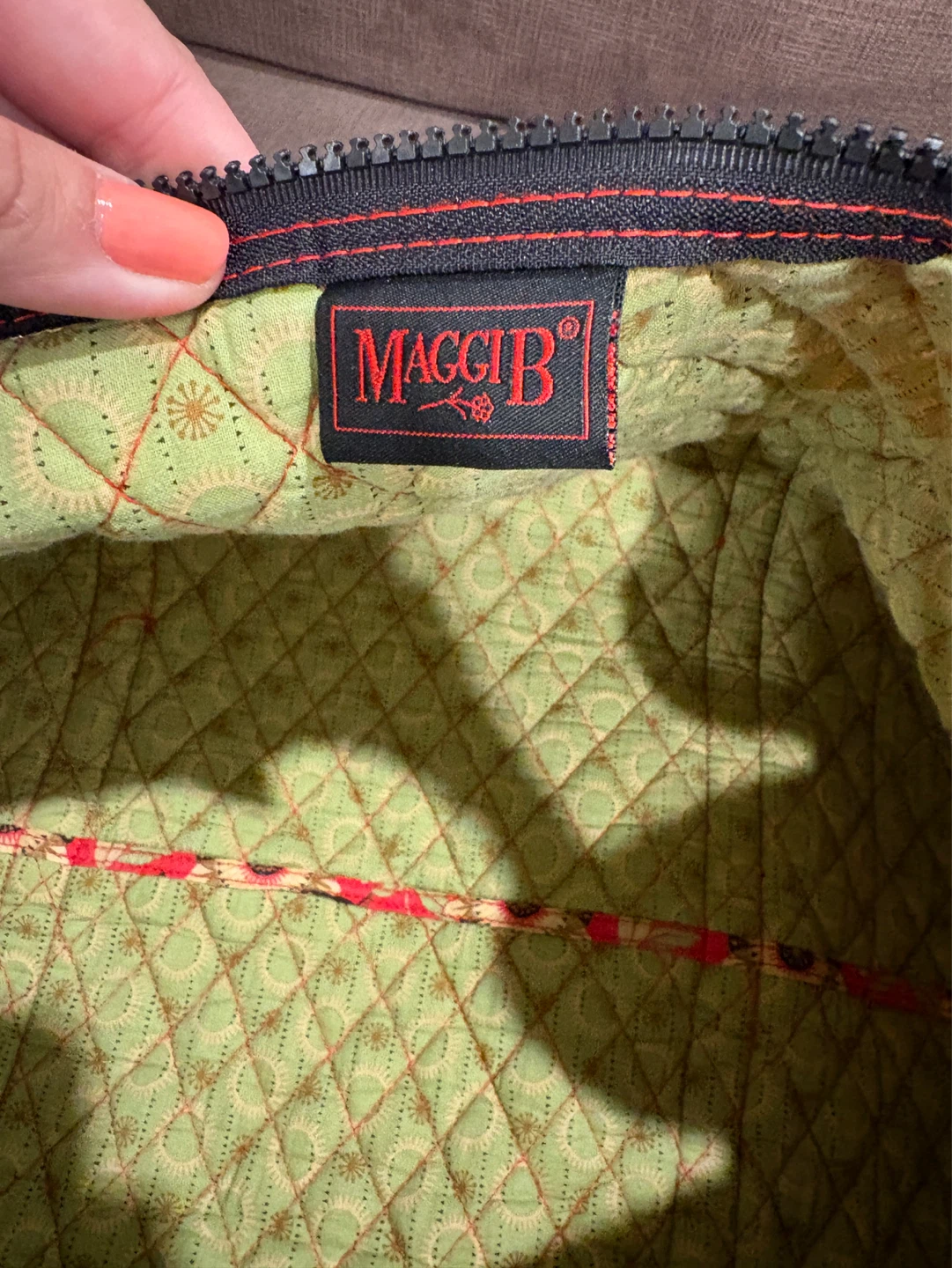Maggi B Red Cotton Quilted Floral Duffle Shoulder Bag - photo 3