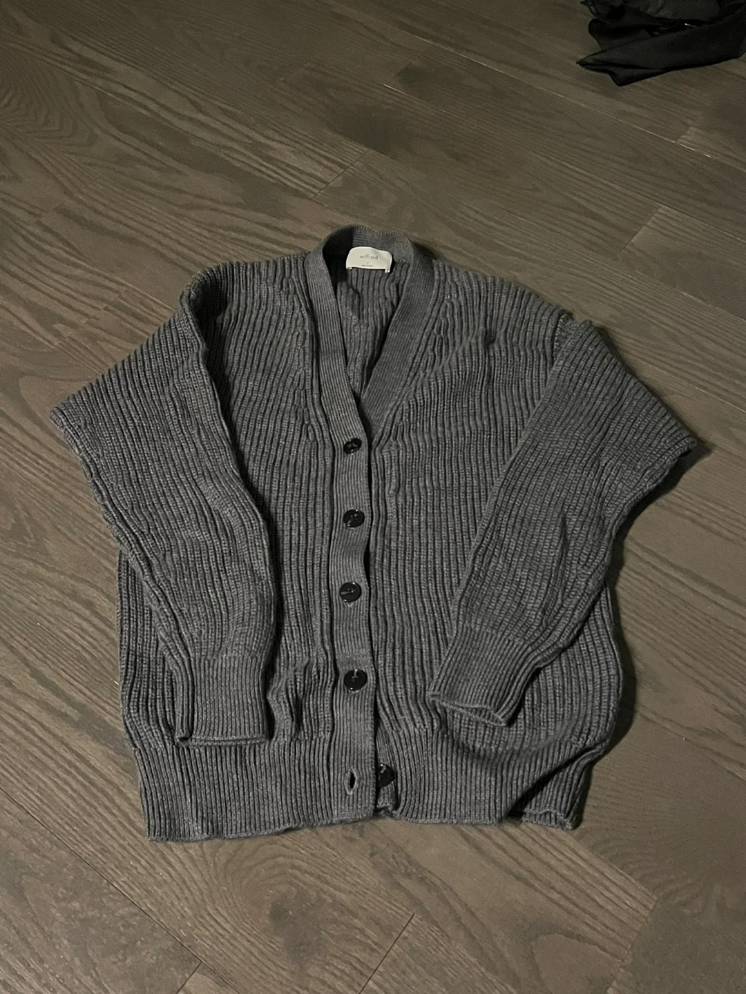 Aritzia Wilfred Grey Knit Cardigan