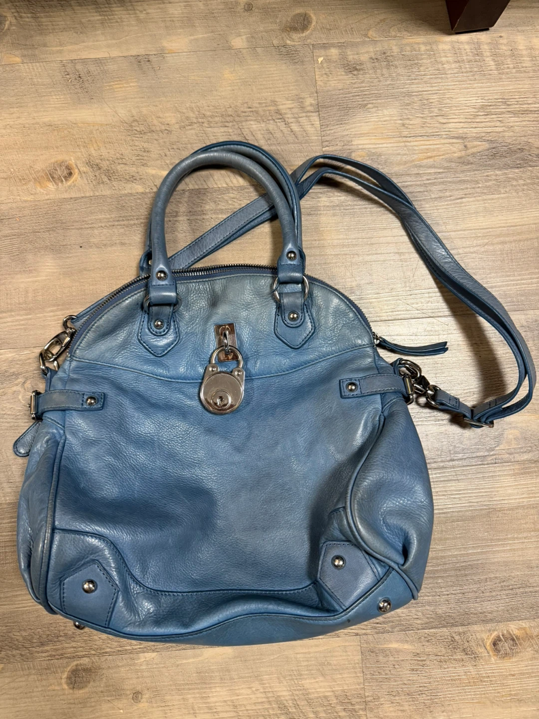 Danier Genuine Leather Blue Handbag