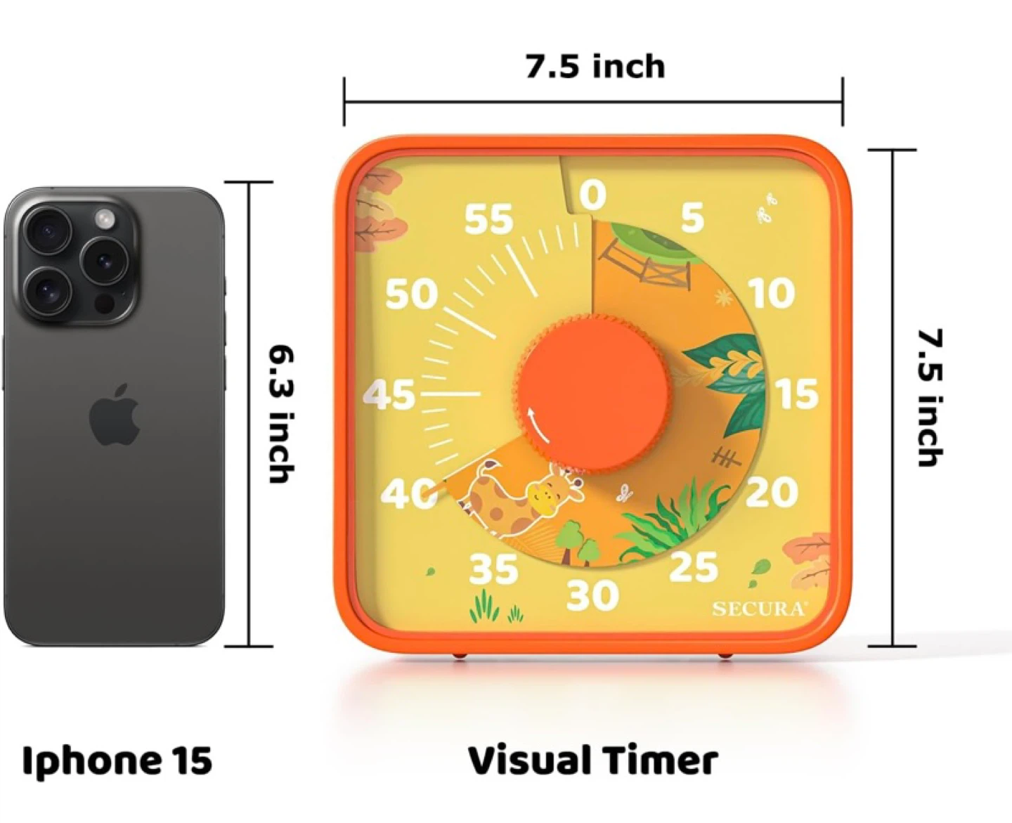 New 7.5-Inch Animal Pattern Visual Countdown Timer - photo 2