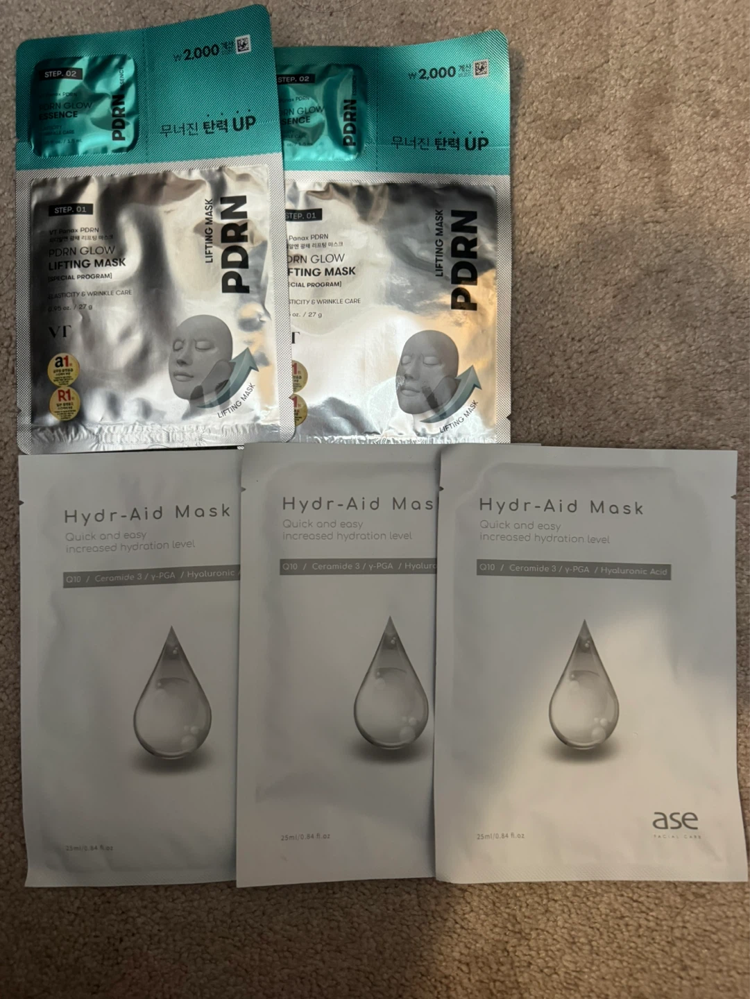Face Mask Pack - PDRN Lifting Masks & Hydr-Aid Masks Lot