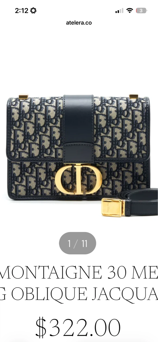 Christian Dior Montaigne Bag Oblique Jacquard
