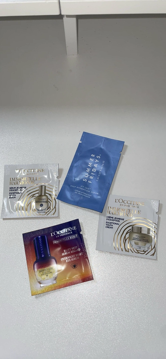Skincare product samples