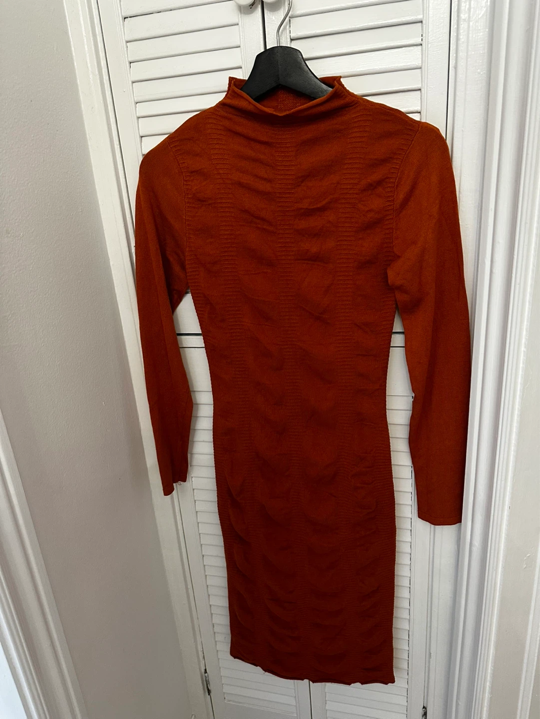 Ribbed Turtleneck Long Sleeve Dress - photo 2