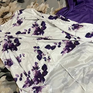 White and Purple Floral Maxi Dress