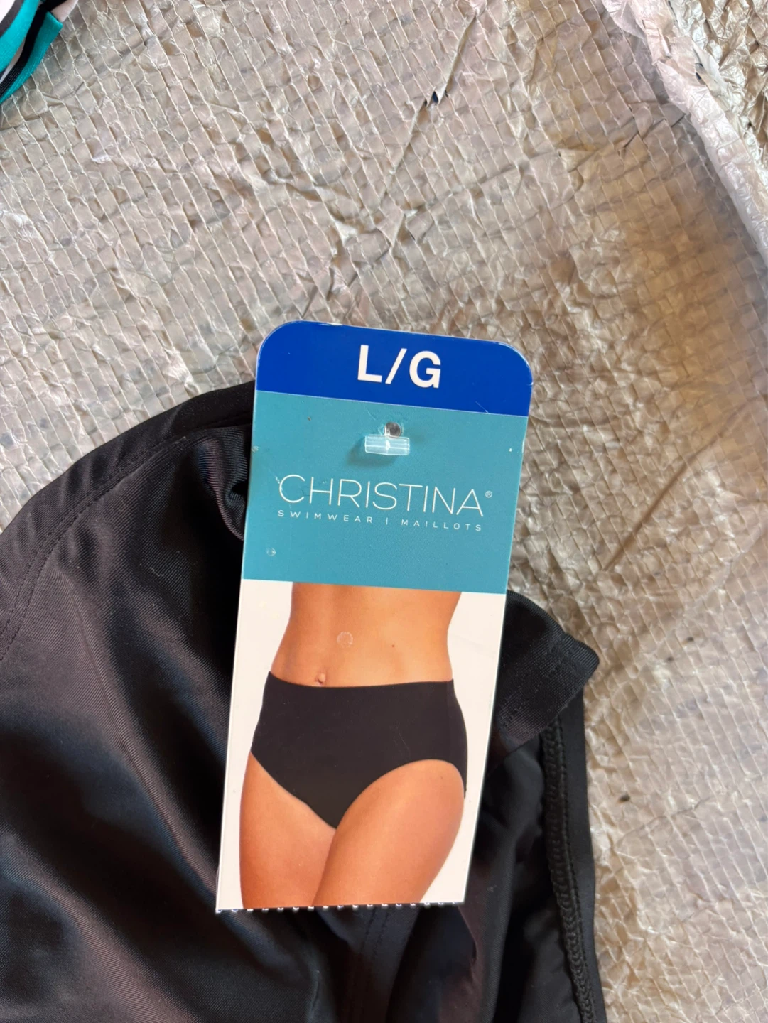 Christina Swimwear L/G Tankini Set - Striped Top & Black Bottoms - photo 2