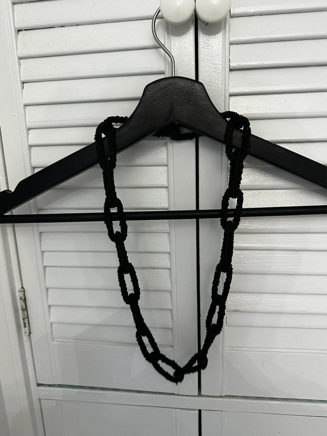 Black Beaded Chain Necklace