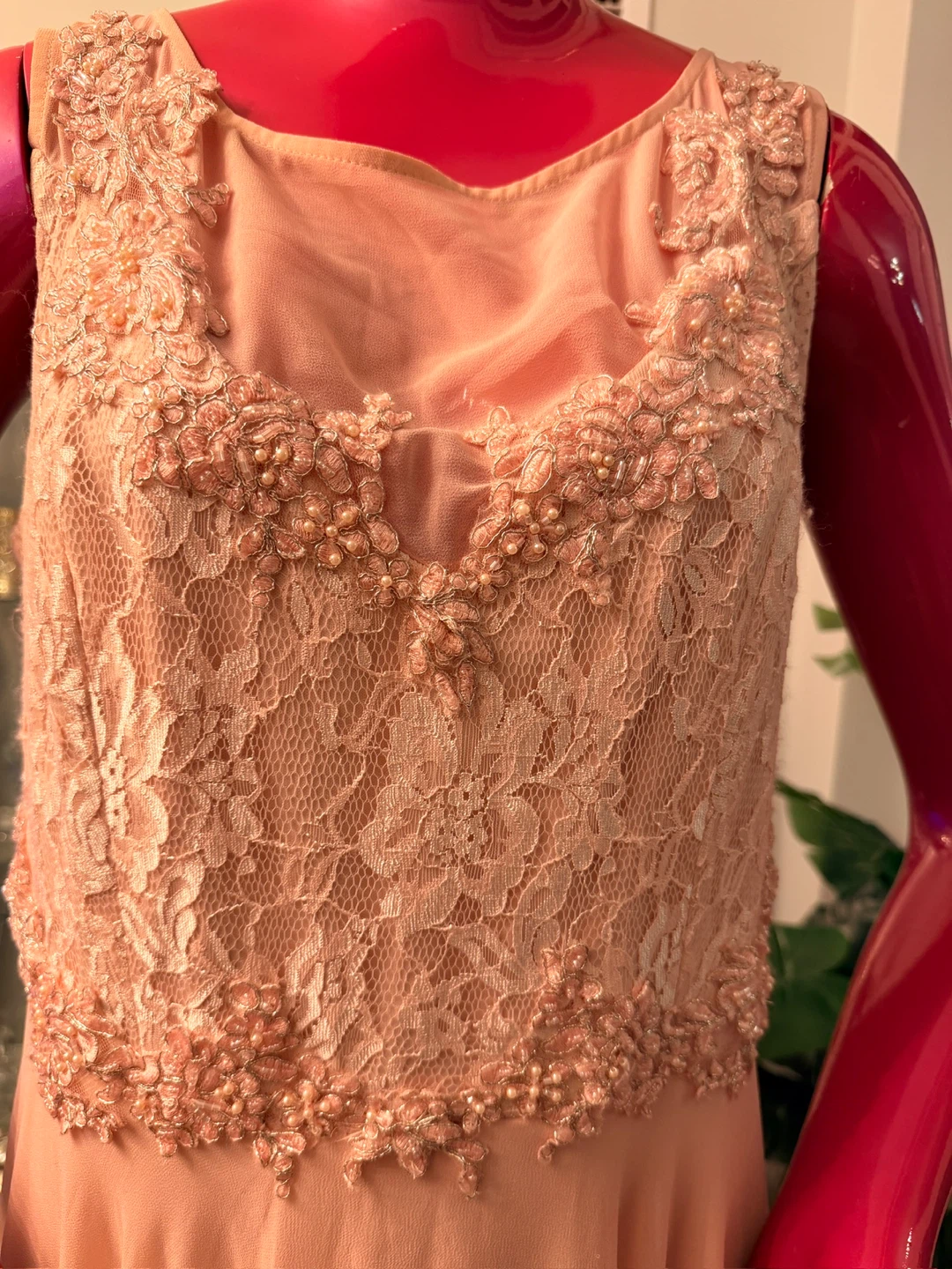 Peach Lace Embellished Maxi Dress - photo 2