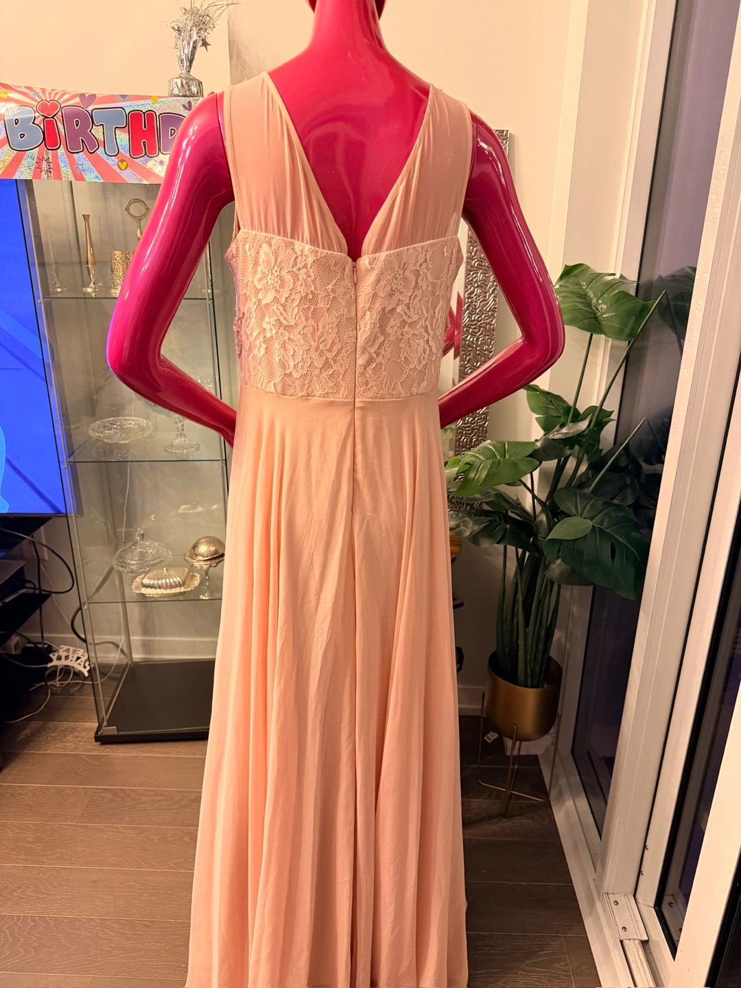 Peach Lace Embellished Maxi Dress - photo 3