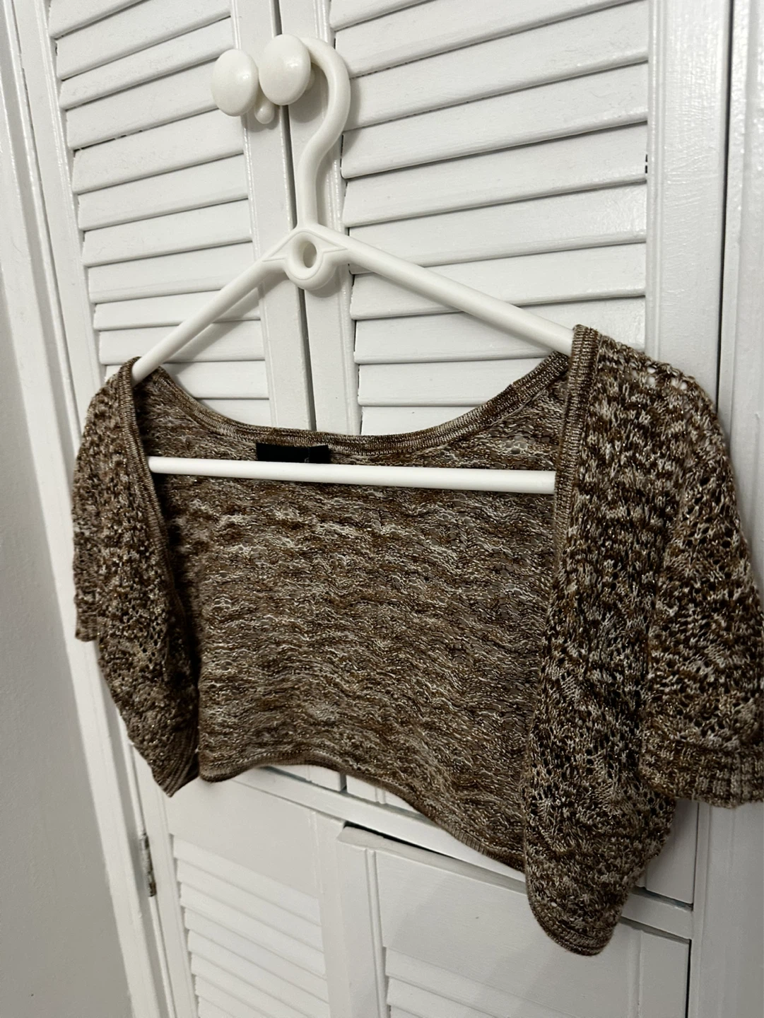 y2k Brown Marled Knit Bolero - photo 2
