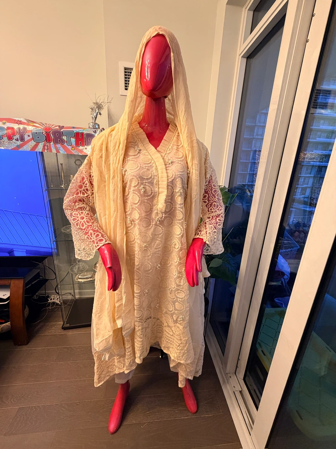 Women's Cream Lace Kurti with Dupatta - photo 5