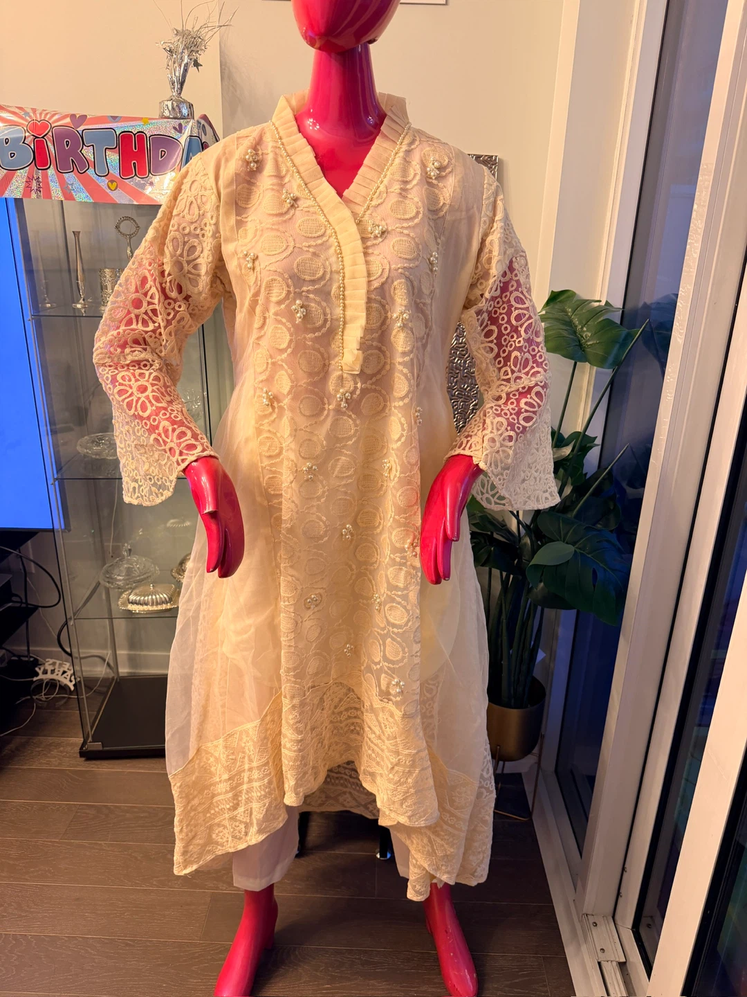 Women's Cream Lace Kurti with Dupatta - photo 3