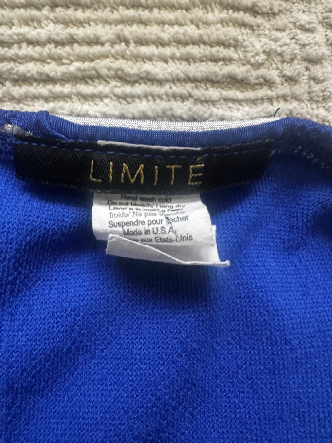 y2k LIMITE Blue & White Striped Ruched Tube Top L/G - photo 3