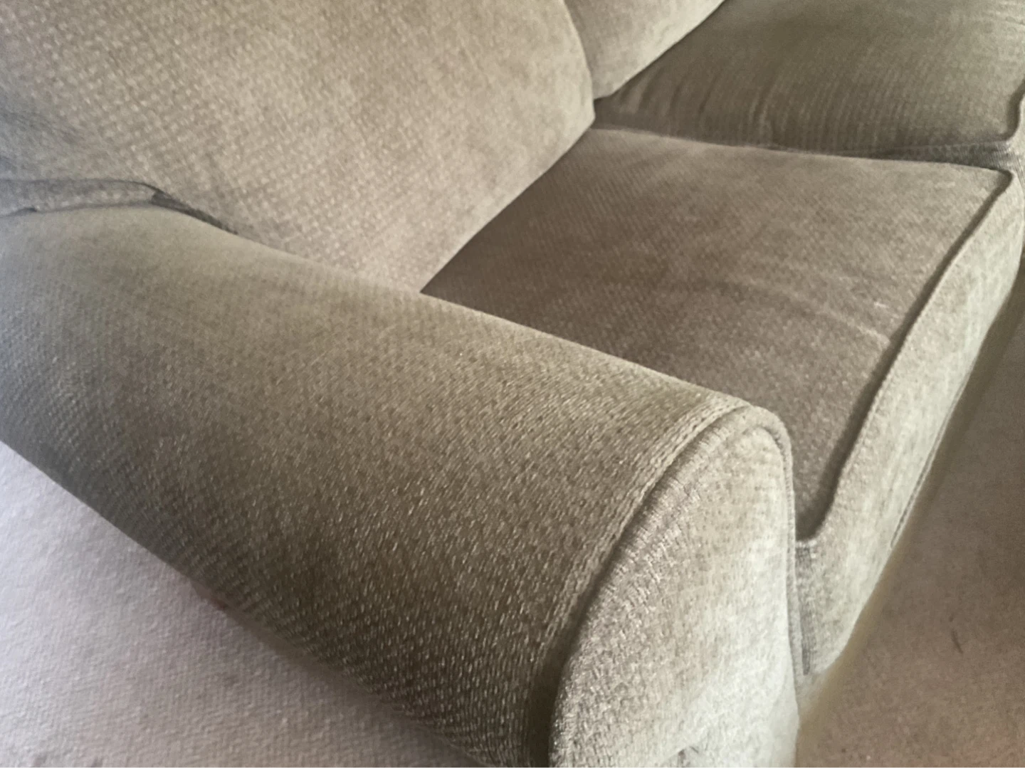 Olive Green Fabric Loveseat Sofa - photo 2