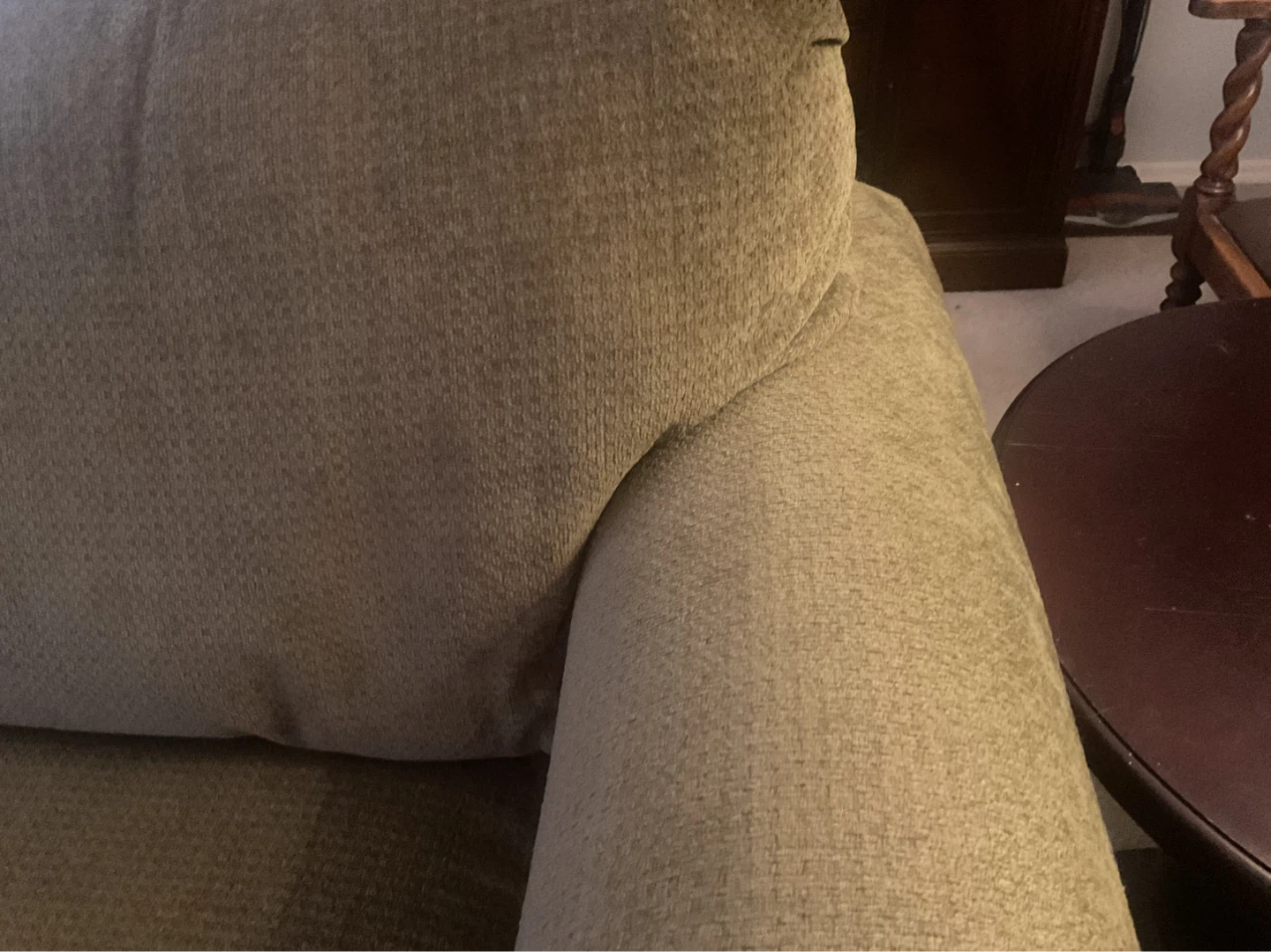 Olive Green Fabric Loveseat Sofa - photo 5