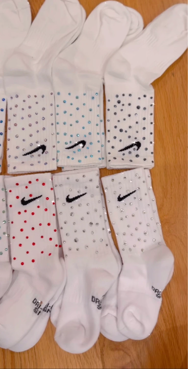 Custom Embellished Nike Dri-Fit Crew Socks