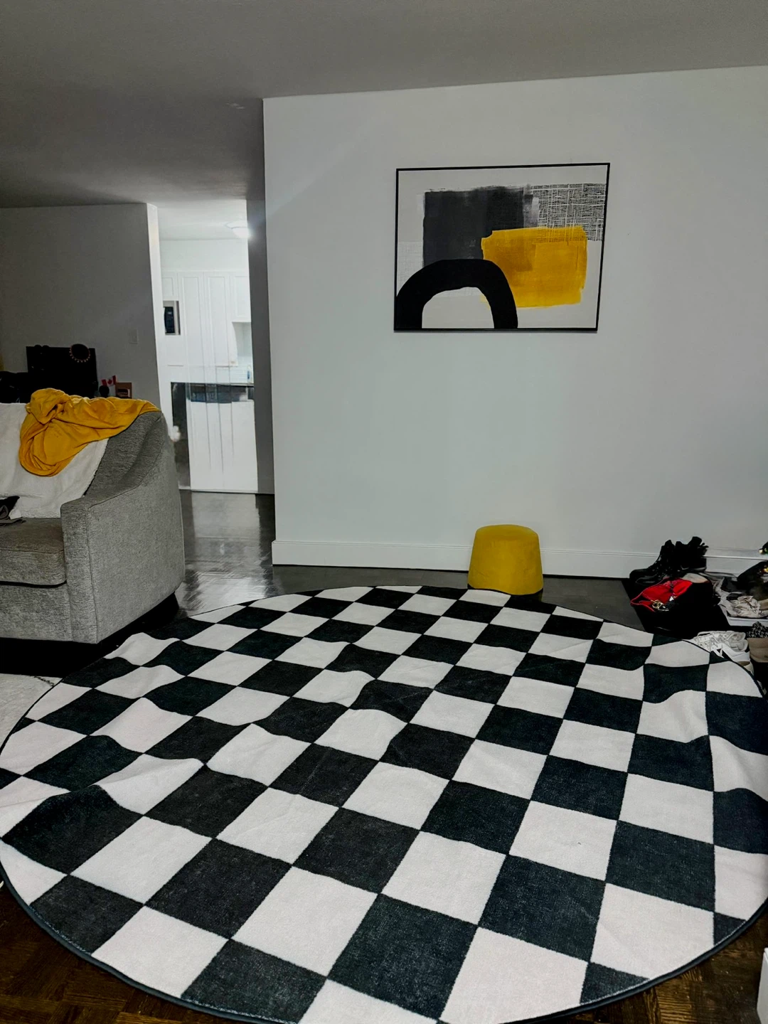 Jaque Checkered Black Flatwoven Rug