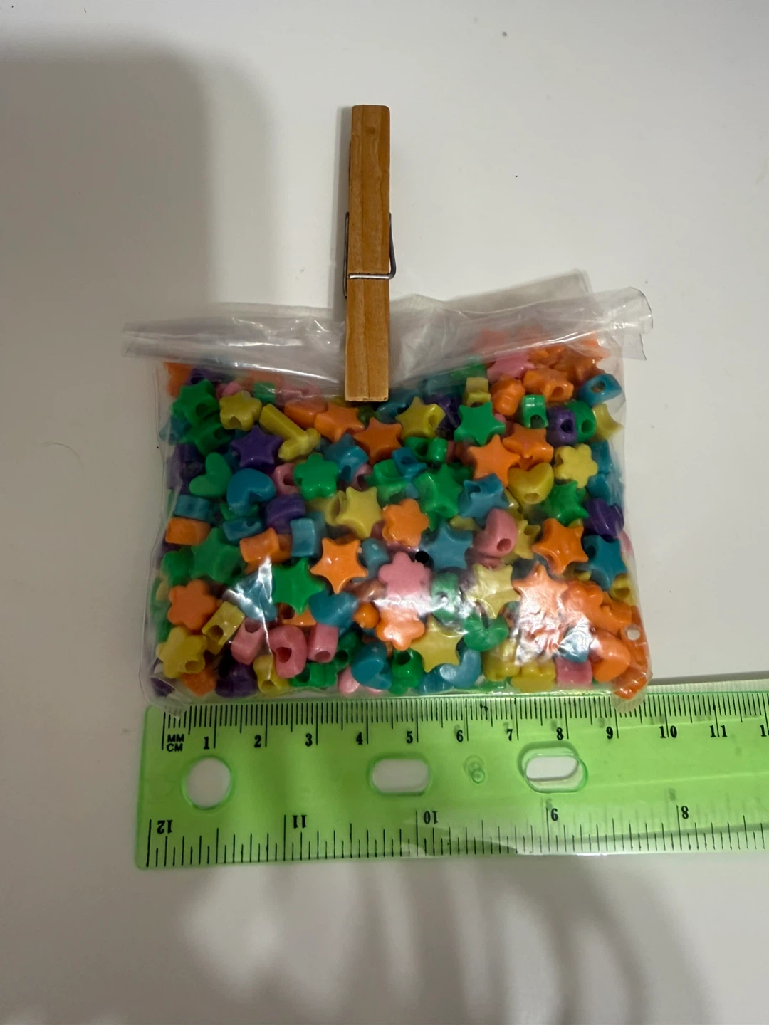Assorted colourful plastic beads