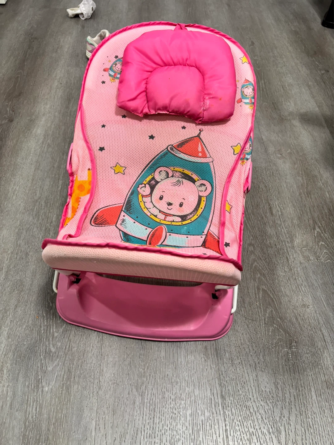Pink Baby Bather with Rocket Ship Design - photo 3