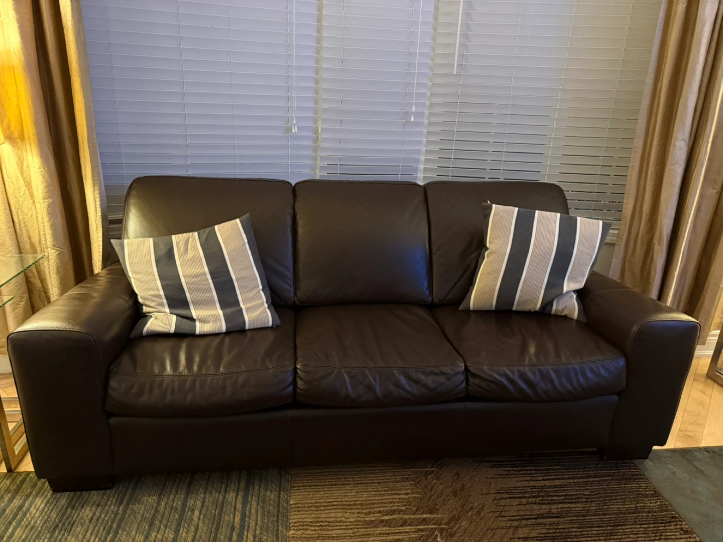 Brown Leather Sofa - photo 2