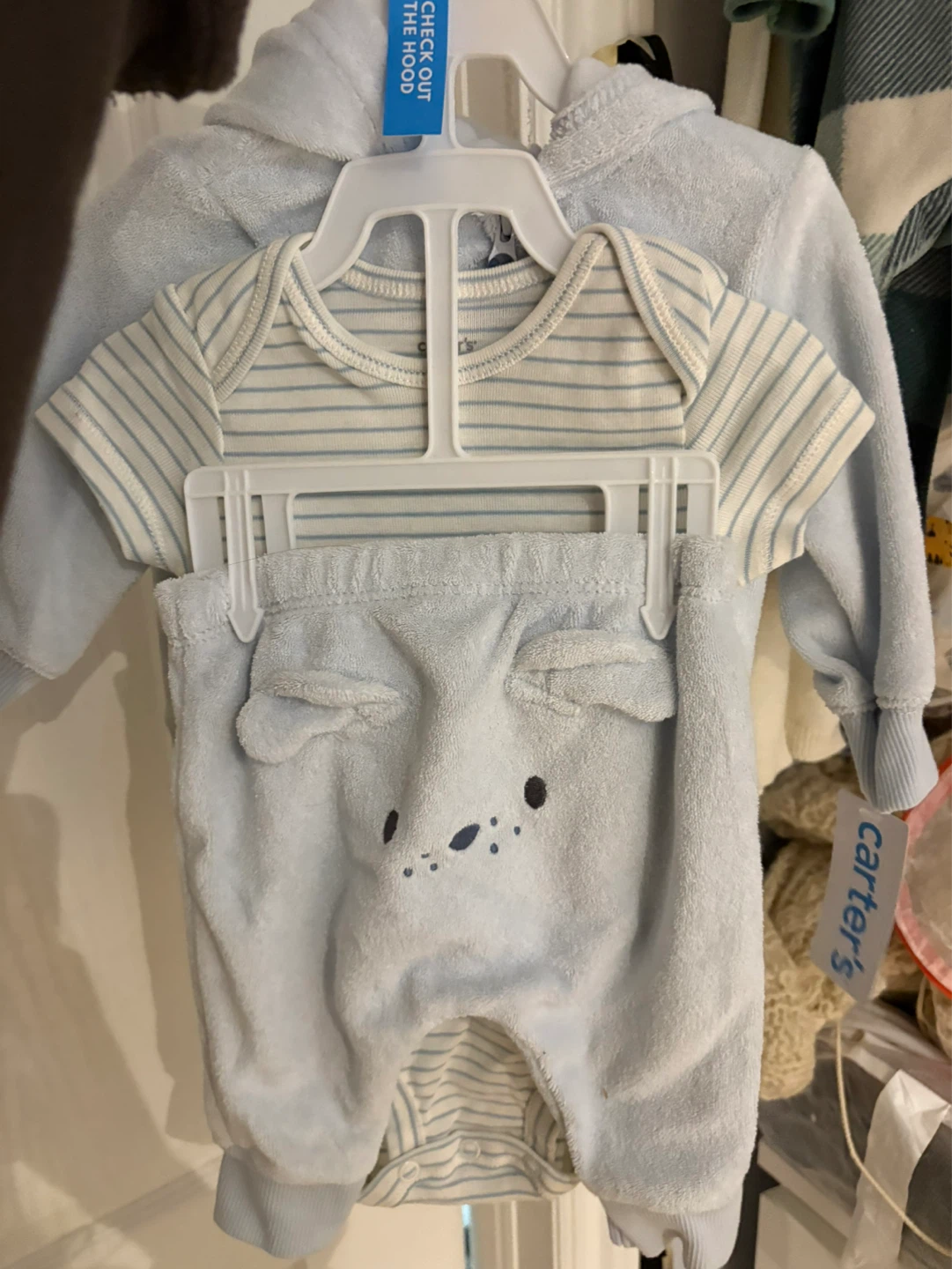 Carter's Baby Blue Bear Onesie & Hoodie Set
