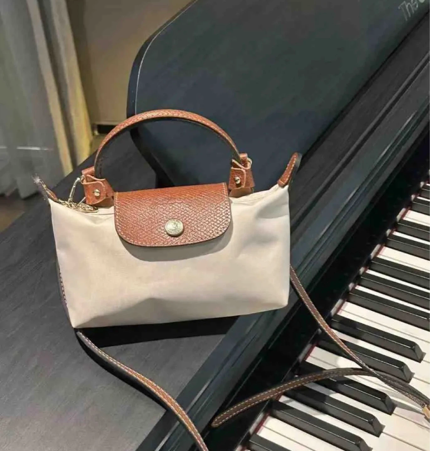 Longchamp Le Pliage Green Mini Top Handle Bag