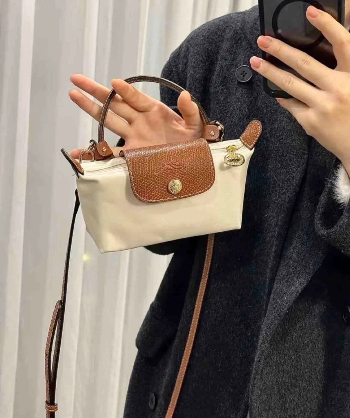 Longchamp Le Pliage Green Mini Top Handle Bag - photo 4