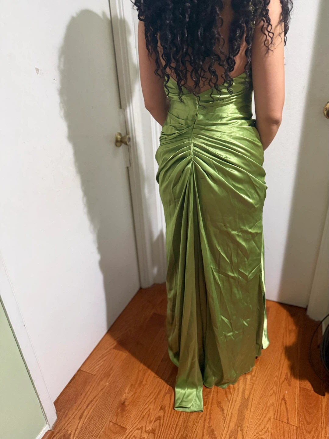 Women's Green Ruched Gown