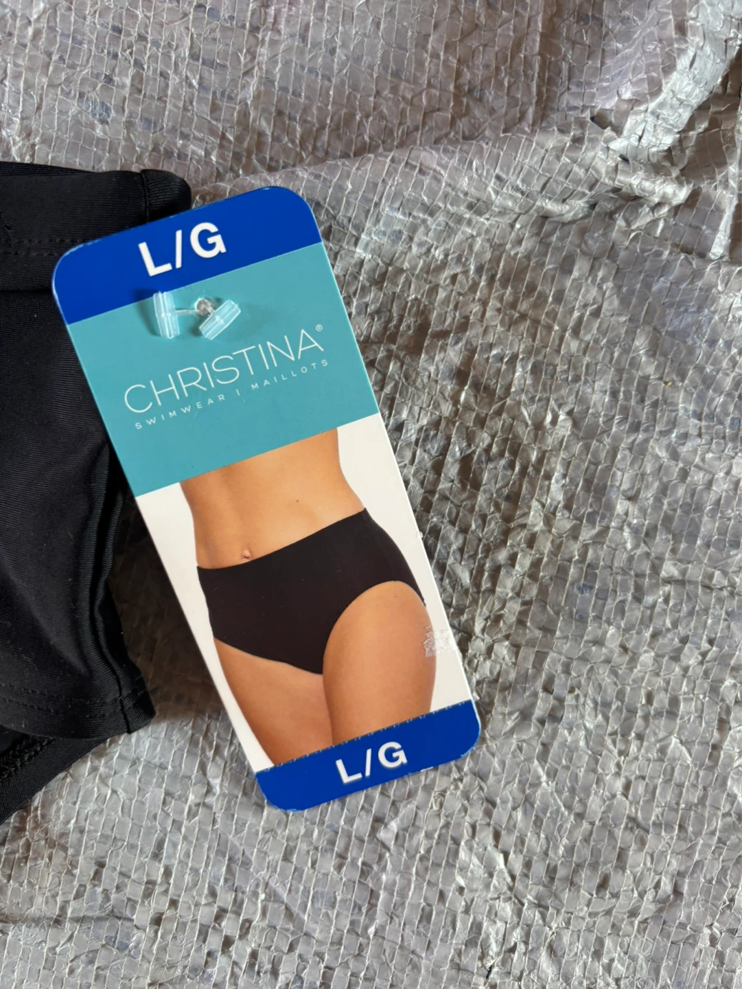 Christina Swimwear Black Bikini Bottoms Size L - photo 2