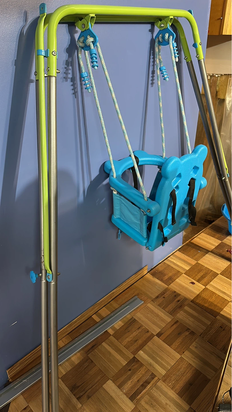 Baby Swing Set with Blue Seat