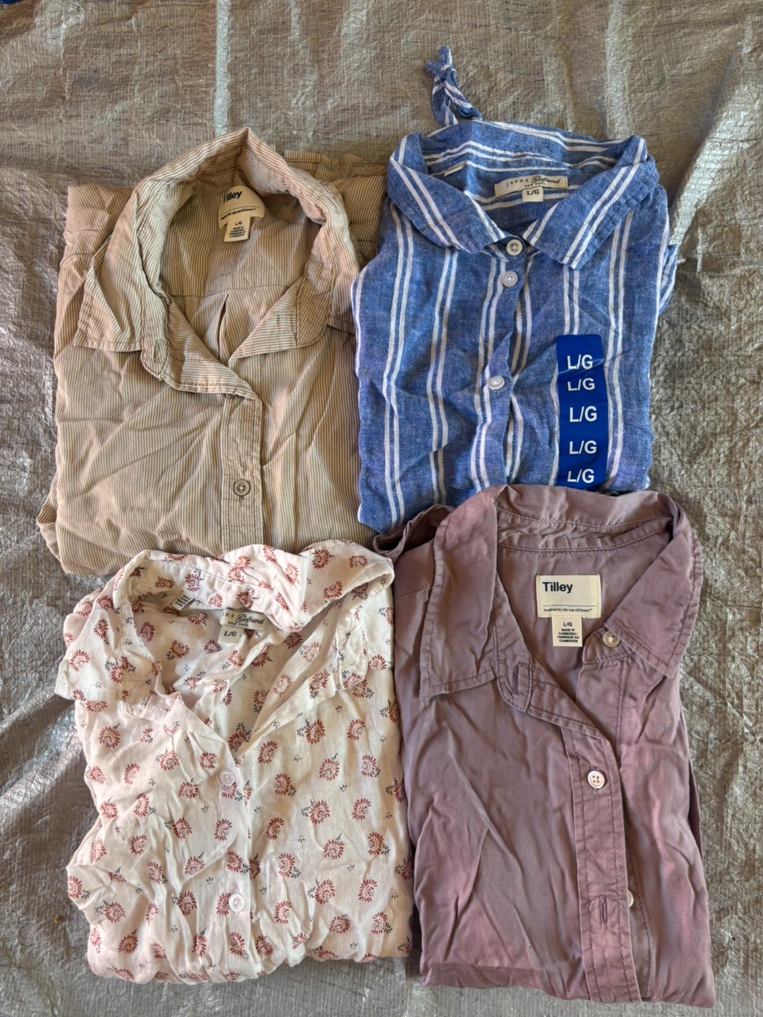 NWOT Tilley Button-Up Shirts - Lot of 4 - Size L/G