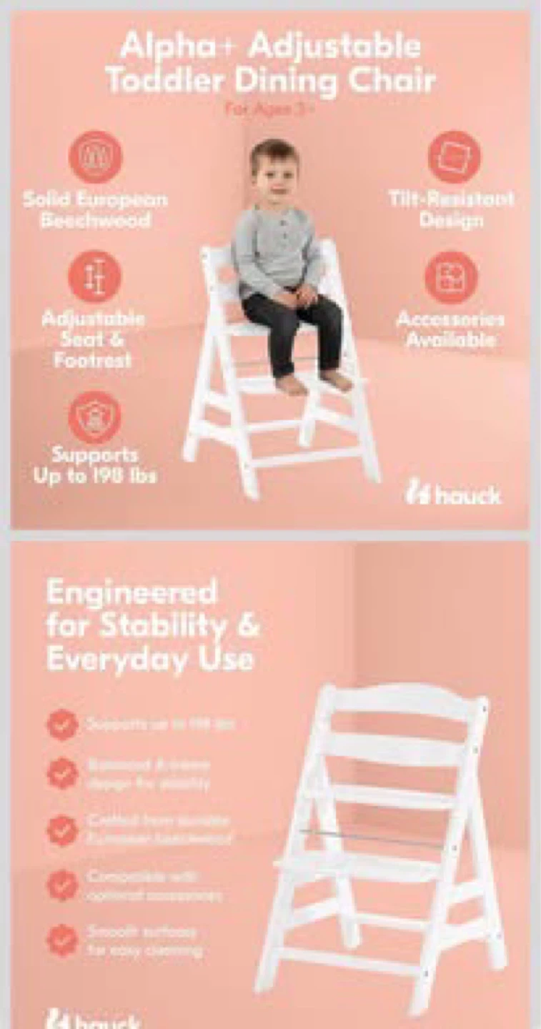 Hauck Alpha+ Adjustable Toddler Dining Chair - photo 2
