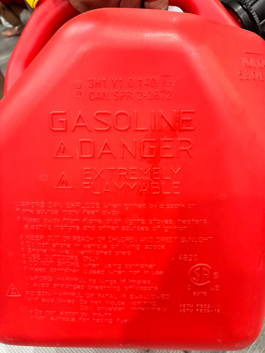 Red 5.3 Gallon Gasoline Can - photo 3