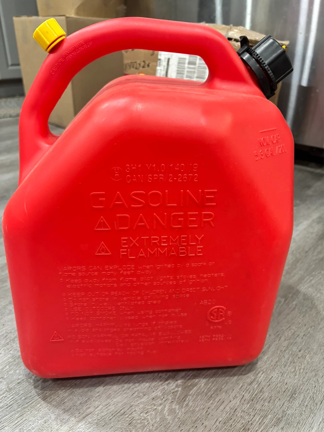 Red 5.3 Gallon Gasoline Can