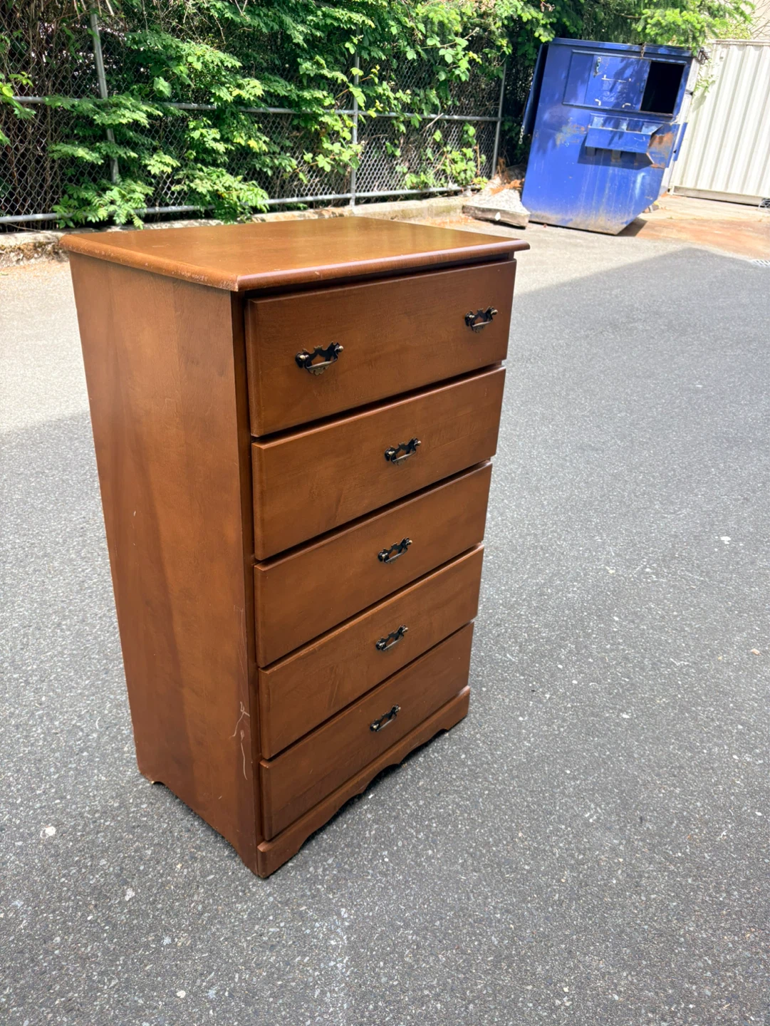 Tall Wooden Dresser with 5 Drawers - photo 2