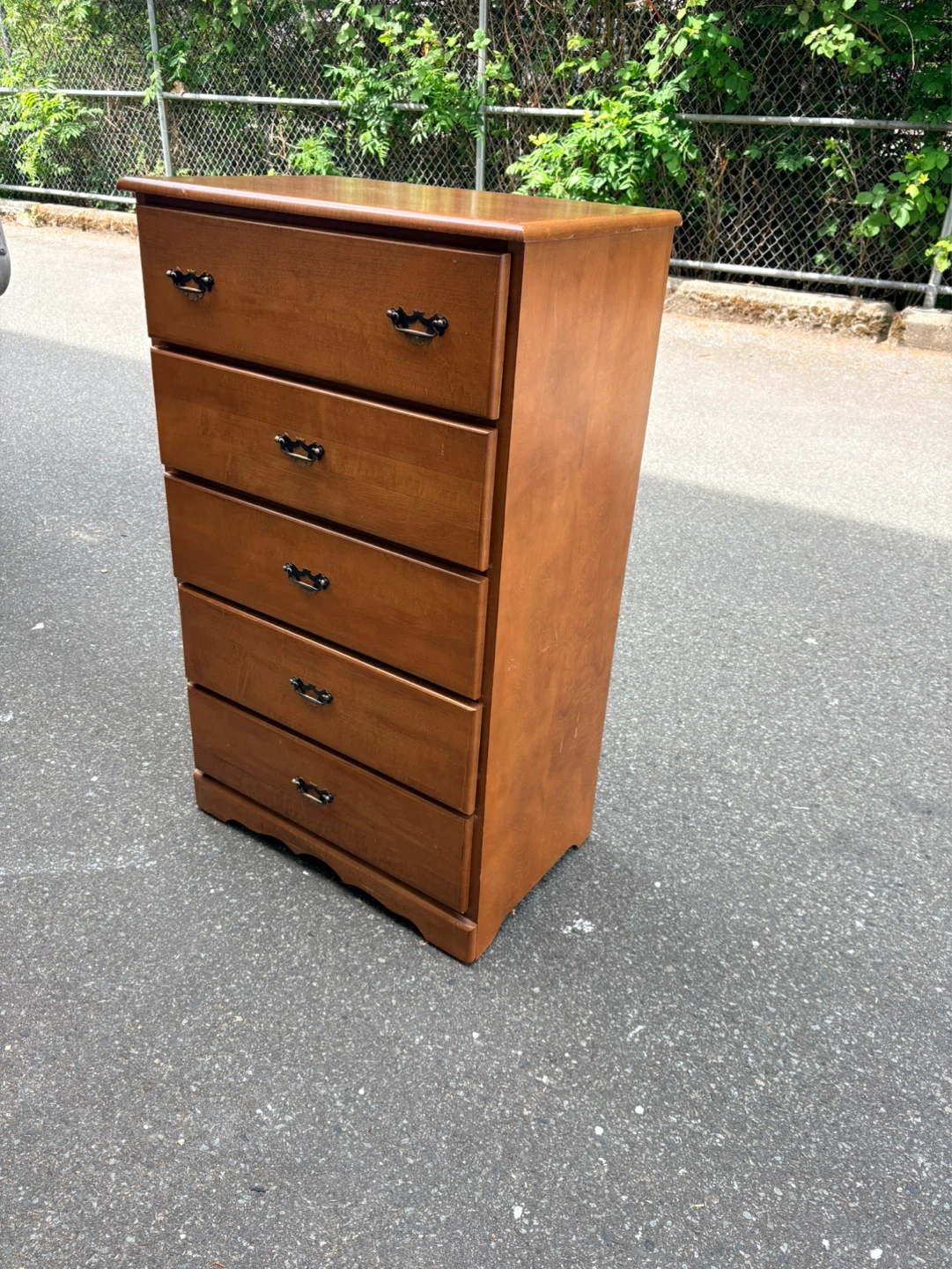 Tall Wooden Dresser with 5 Drawers - photo 3