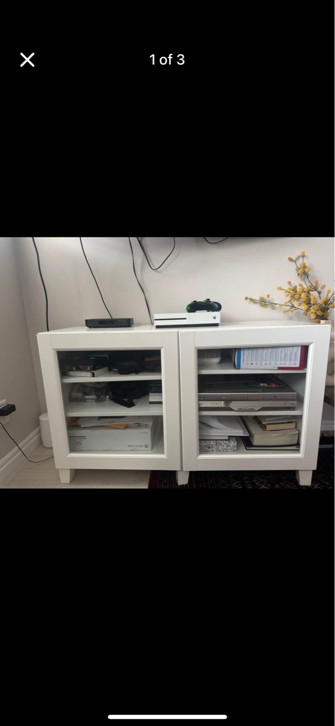 IKEA TV bench with glass - photo 3