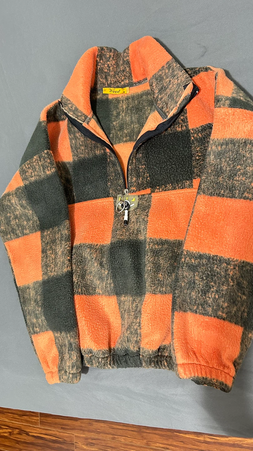 My Piece Fleece Checkered Quarter Zip