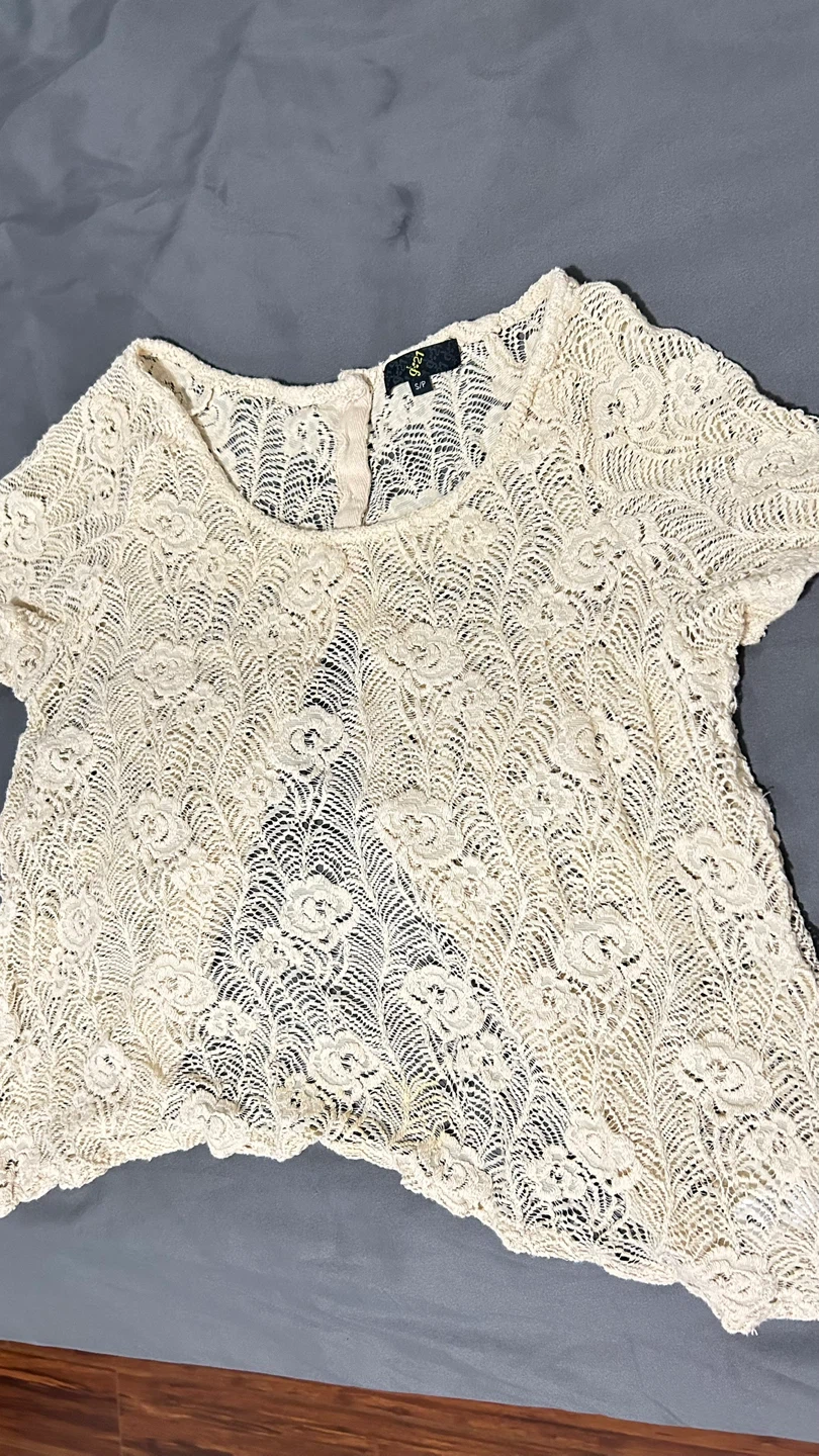 Cream Lace Top