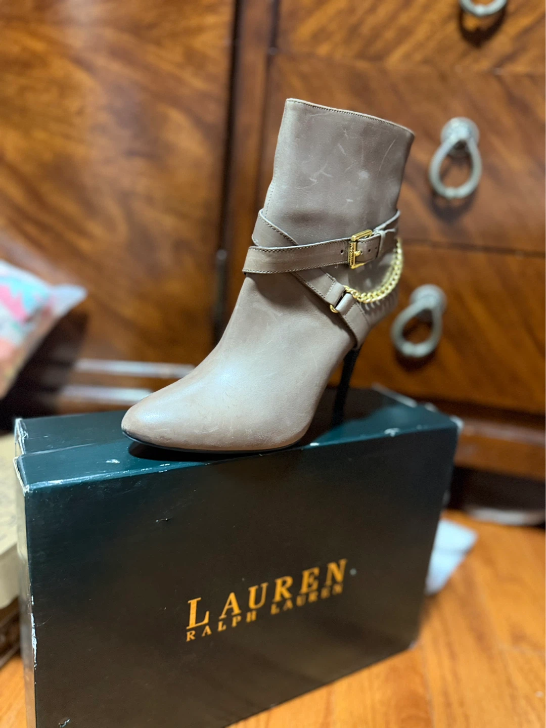 Ralph Lauren Women's Heeled Booties - Taupe - Size 7B - photo 4