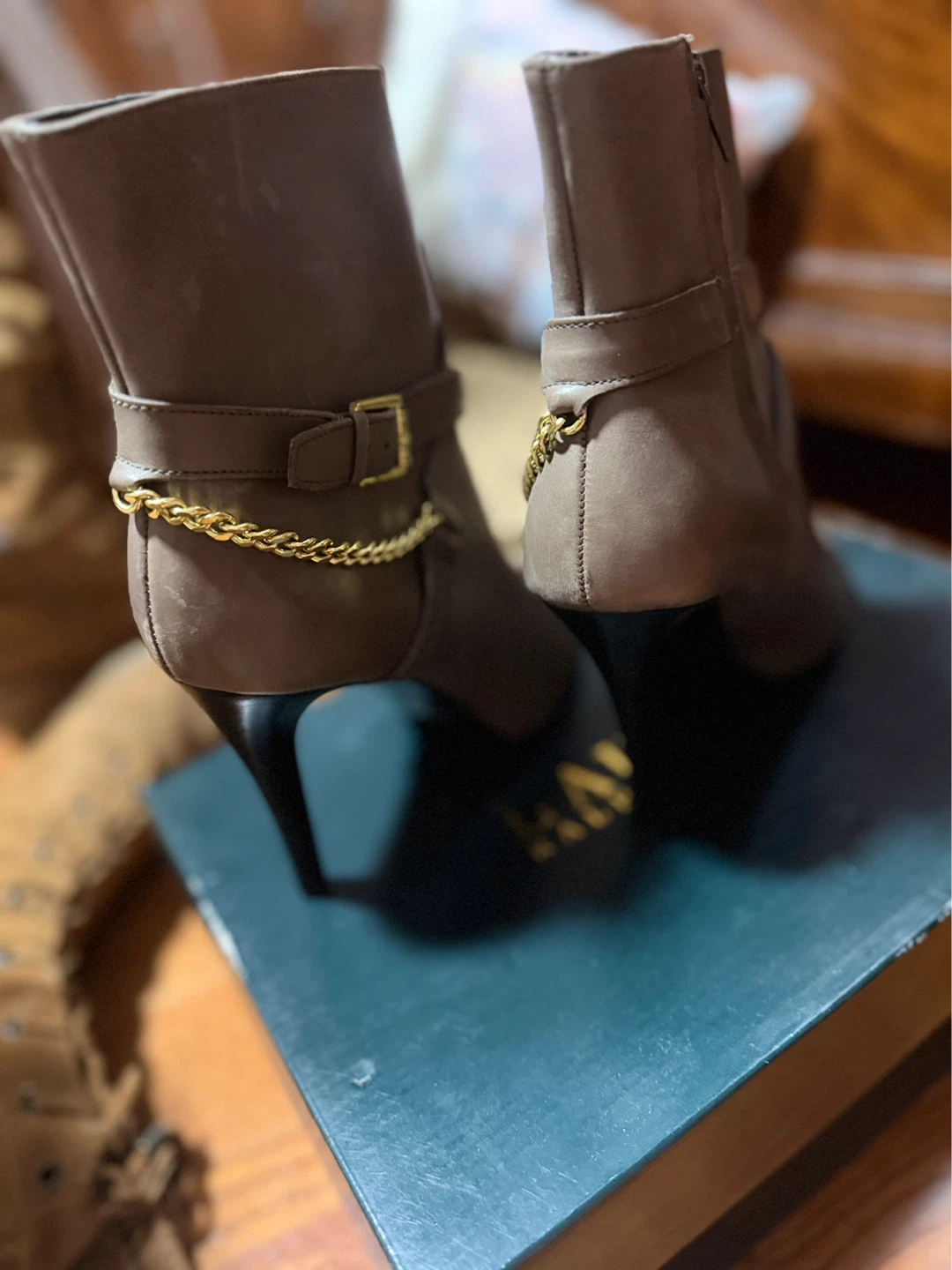 Ralph Lauren Women's Heeled Booties - Taupe - Size 7B - photo 3