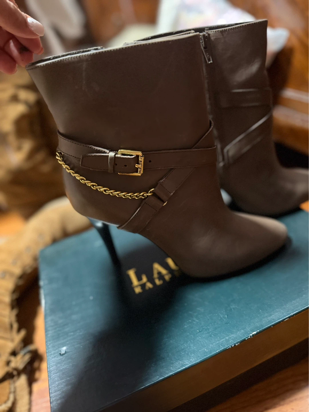 Ralph Lauren Women's Heeled Booties - Taupe - Size 7B - photo 5