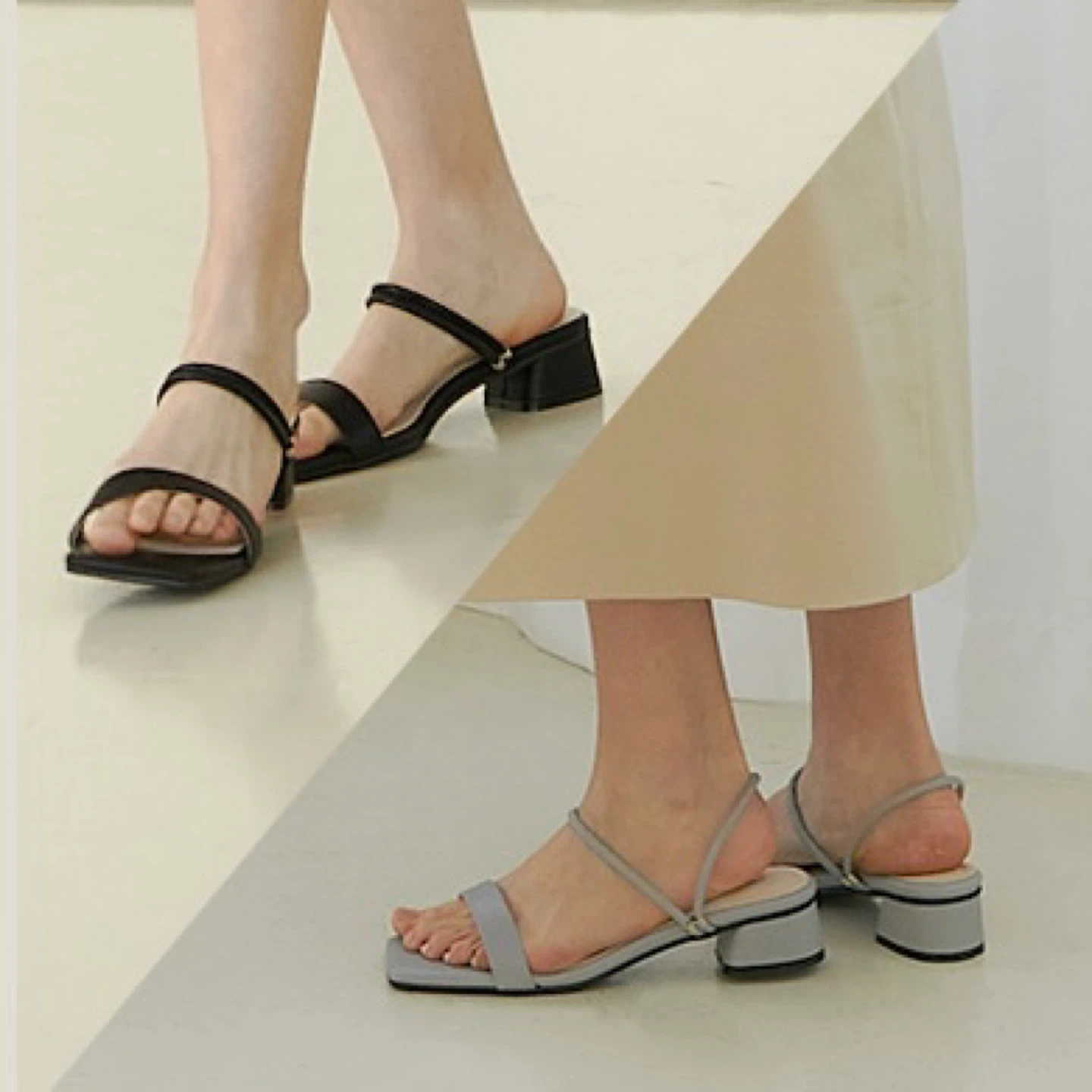 Two-Way Square Sandals (White) - photo 3