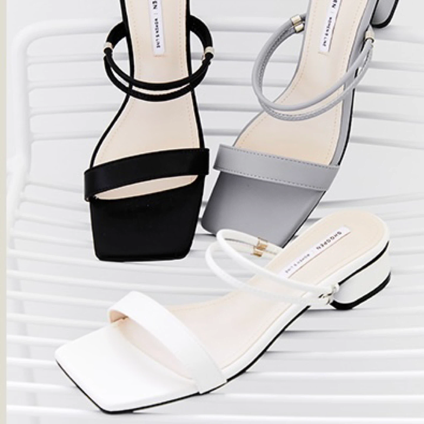 Two-Way Square Sandals (White) - photo 2