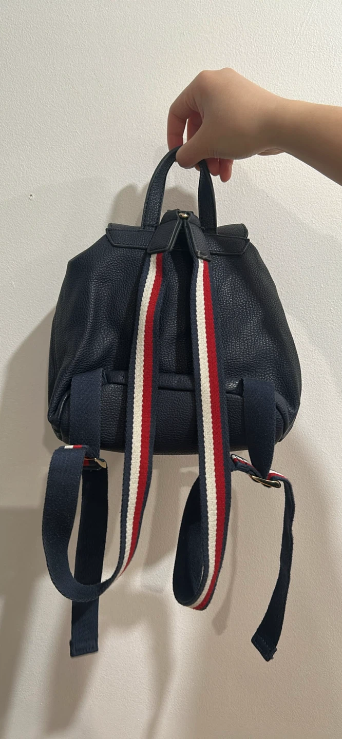 Tommy Hilfiger Navy Faux Leather Mini Backpack - photo 2