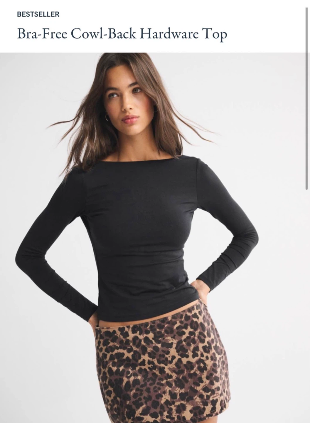 Black Bra-Free Cowl-Back Hardware Top - photo 2