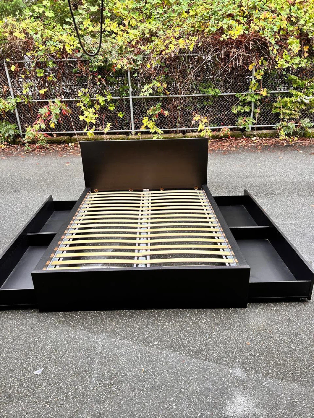 Queen size storage bed frame