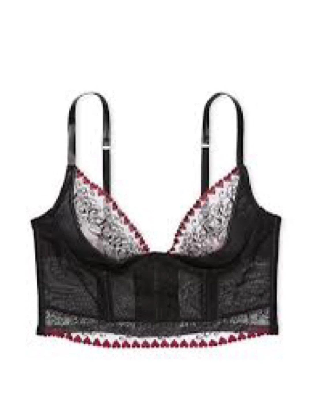 Victoria's Secret Embroidered Quarter Cup Corset Bra Top