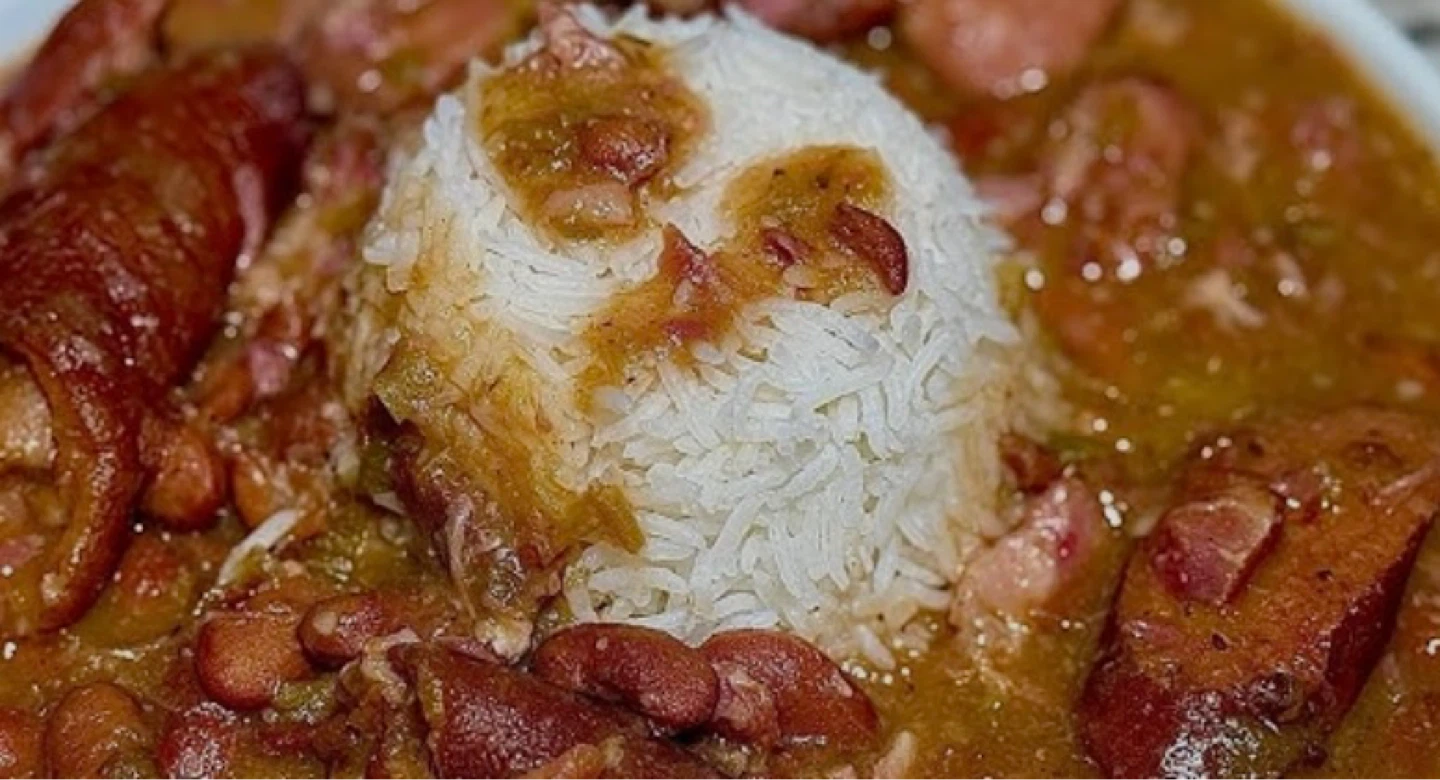 Eat a PLATE of Puerto Rican Smoked Ham Hocks and Beans Stew