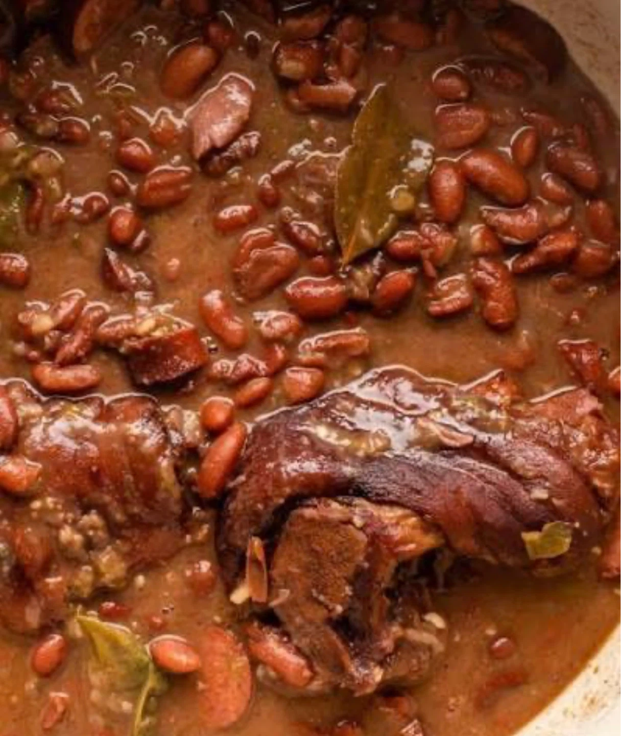 Eat a PLATE of Puerto Rican Smoked Ham Hocks and Beans Stew - photo 2